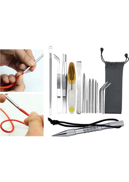Paracord Fıd Set Dıy Dizeleri Için Kadife Çanta ile Bağlama Bilezik El Sanatları Aracı 13 Adet modelleri