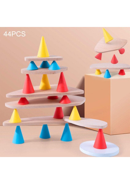 44 / Set Ahşap Denge Blokları Yapı Taşları Set Öğrenme Çocuklar Için Öğrenme Erkek Kız (Yurt Dışından)