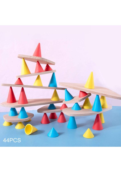 44 / Set Ahşap Denge Blokları Yapı Taşları Set Öğrenme Çocuklar Için Öğrenme Erkek Kız (Yurt Dışından)