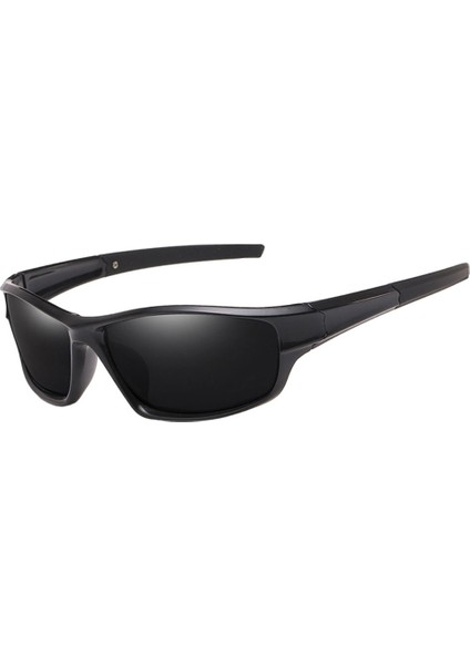 Trendy Açık Spor Polarize Güneş Gözlüğü Gözlük, Anti-Darbeli Yarış Sürme Motosiklet Gözlük Uv-Goggles - Siyah (Yurt Dışından)