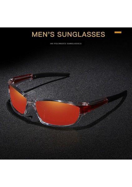 Trendy Açık Spor Polarize Güneş Gözlüğü Gözlük, Anti-Darbe Yarış Sürme Motosiklet Gözlük Uv-Goggles - Açık Kırmızı (Yurt Dışından) modelleri