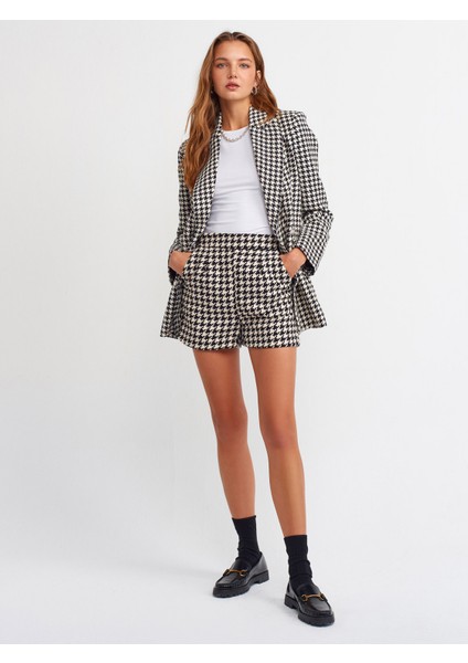 6847 Kazayağı Blazer Ceket-Siyah