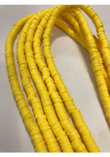 Livza Bijuteri 6mm Sarı Renk Polimer Kil Fimo Boncuk DIZISI,40CM Hamur Boncuk Fimo Dizi fiyatları
