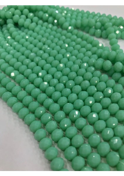 kristal Boncuk , Yeşil Renk Kristal Boncuk Dizisi, mm Yuvarlak 40CM Dizi