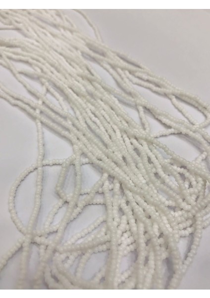 Kum Boncuk , Beyaz Renk Kum Boncuk Dizisi, mm Yuvarlak 40CM Dizi