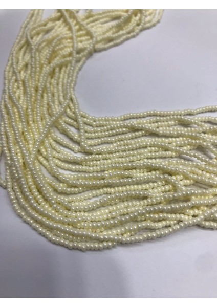 Kum Boncuk , Krem Renk Kum Boncuk Dizisi, mm Yuvarlak 40CM Dizi