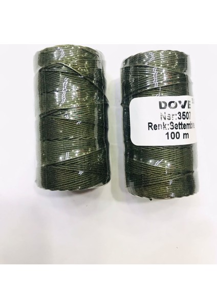 Livza Bijuteri paraşüt Ipi , Haki Yeşil Renk Ip , Takı Malzemesi 100 Mt.