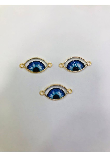 Sedef Göz Boncuk Model , Mavi Renk , Sarı Gold Kaplama Takı Malzemesi 1ADET