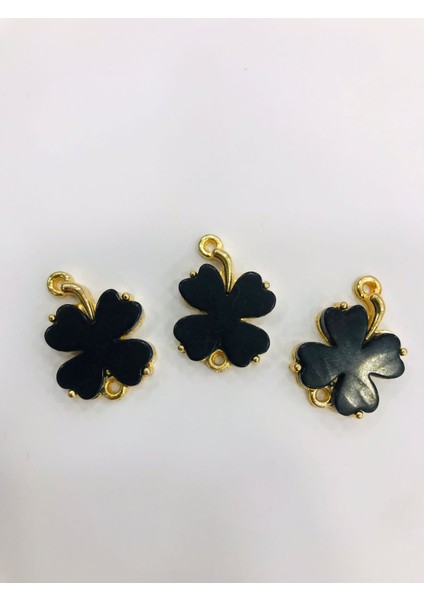 Cam Yonca Tanesi , Siyah Renk Yandan Kuplu Takı Yapım Malzemesi