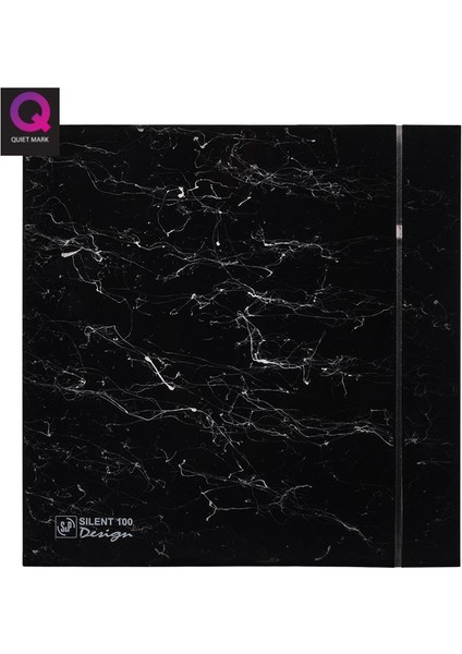 Dekoratif Siyah Mermer Havalandırma Fanı Marble Black Silent 100 Cz Design Ultra Sessiz Banyo Wc Aspiratörü Soler Palau Estetik Dizayn
