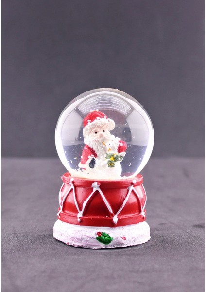 Hediye Filesi Noel Baba ve Kardan Adam Temalı Mini Boy Işıklı  Yılbaşı Kar Küresi 6.5 cm D