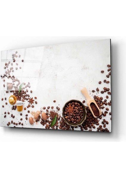 Kahve Çekirdeği 2 Cam Tablo