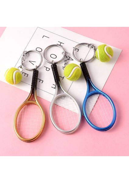 Buffer® Gerçekçi Tenis Raketi Tasarımlı Şık Anahtarlık Kolye Çanta Süsü Tennis Keychain