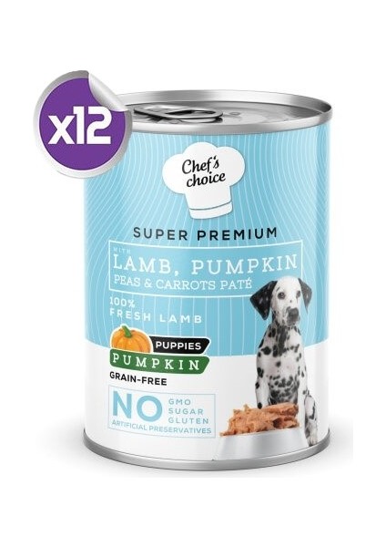 Kuzu Etli ve Balkabaklı Kıyılmış Yavru Köpek Konservesi 12 x 400 gr
