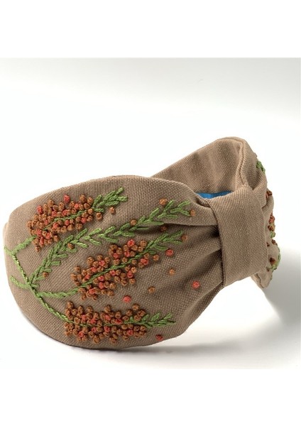 Mimoza Nakışlı Kahverengi Taç