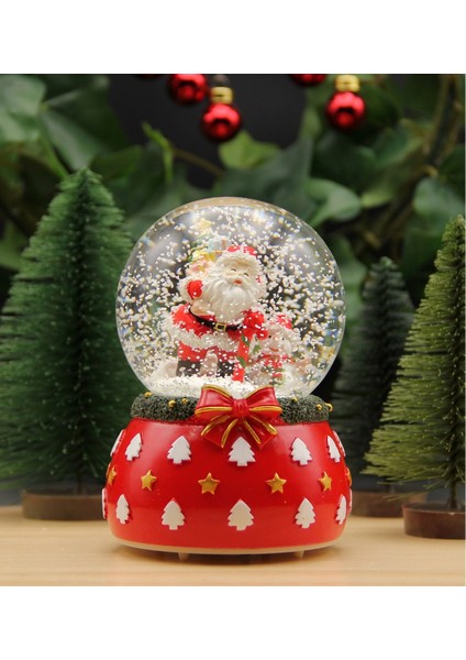 Yılbaşı Kar Küresi Noel Işıklı ve Müzikli Christmas Noel Baba Hediye Paketli
