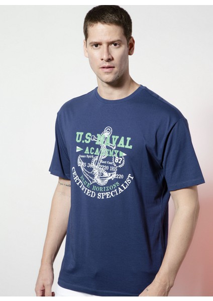 I-N16 Bisiklet Yaka Kısa Kol Lacivert Erkek T-Shirt fırsatları