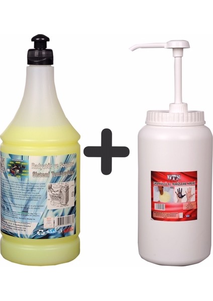 Oto Kalorifer ve Petek Temizleme (Solventli) 1lt + Granüllü El Temizleme Sabunu 3 kg