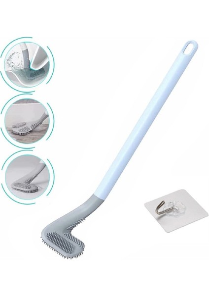 Golf Tasarımlı Silikon Wc Klozet Mutfak Temizlik Fırçası + Kancası