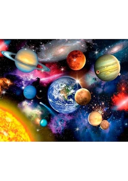 Canvas Uzay ve Gezegenler Sayılarla Boyama Seti Rulo 90 x 110 cm