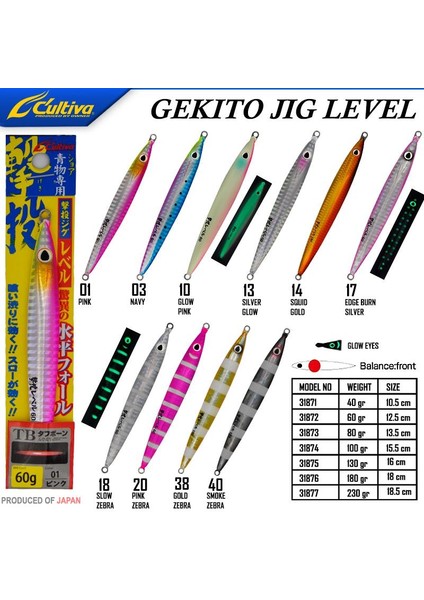 Cultiva Jig 31873 Gekito Jig Level 80G 13.5 Cm-10