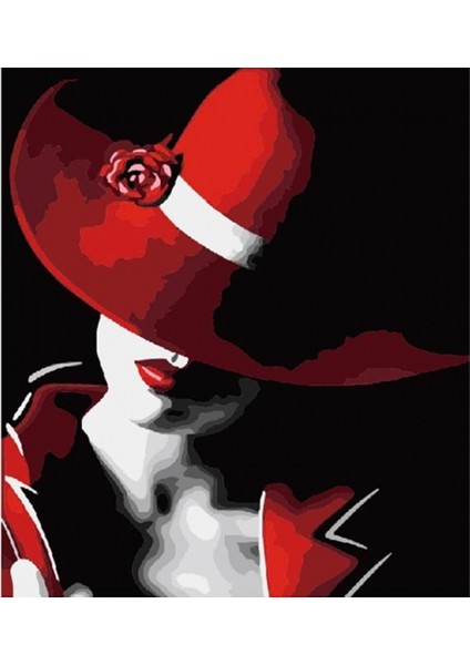 Canvas Kırmızı Şapkalı 2 Sayılarla Boyama Seti Rulo 50 x 65 cm