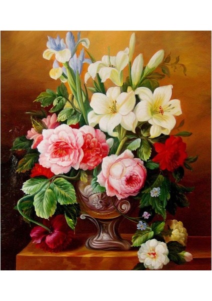 Canvas Çiçek Serisi 2 Sayılarla Boyama Seti Rulo 50 x 65 cm