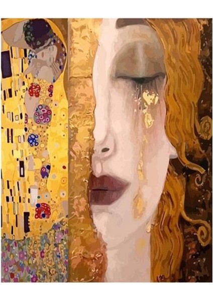 Canvas Gustav Klimt Iki Eser Sayılarla Boyama Seti Rulo 50 x 65 cm