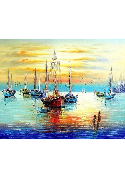 Canvas Güzel Bir Günde Yelkenliler  Kasnaklı  100 x 140 cm