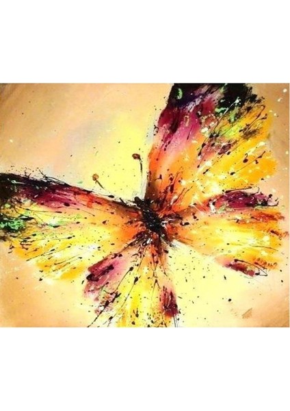 Canvas Altın Kelebek Sayılarla Boyama Seti Rulo 60 x 75 cm