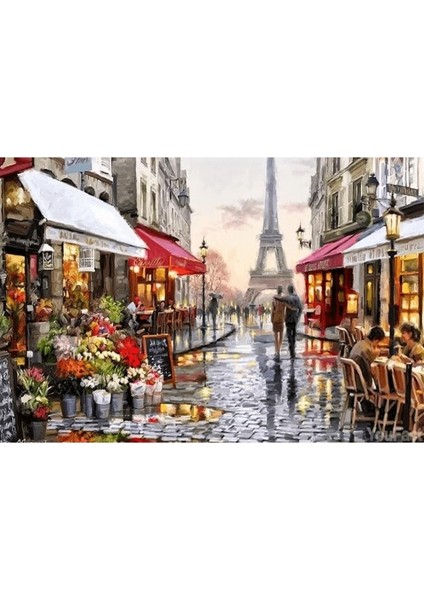 Canvas Aşıklar Şehri Sayılarla Boyama Seti Kasnaklı 100 x 140 cm