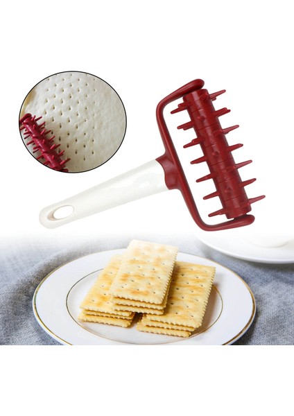 Pizza Rulo Docker Hamur Haddeleme Pins Spike Rulo Pasta Pasta Sandviç Kırmızı (Yurt Dışından) modelleri