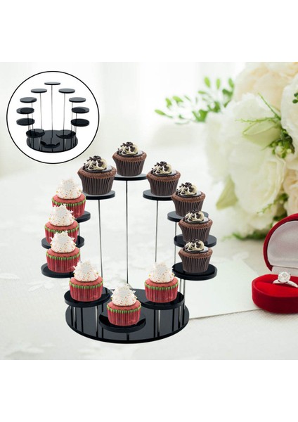 Kademeli Kek Standı Cupcake Stand Ekran Kulesi Meyve Tutucu Mutfak Siyah L Için (Yurt Dışından)