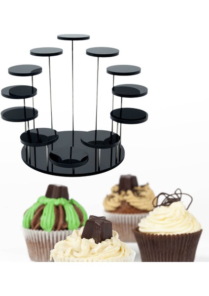 Kademeli Kek Standı Cupcake Stand Ekran Kulesi Meyve Tutucu Mutfak Siyah L Için (Yurt Dışından)