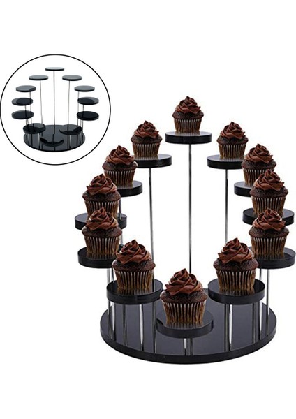 Kademeli Kek Standı Cupcake Stand Ekran Kulesi Meyve Tutucu Mutfak Siyah L Için (Yurt Dışından)