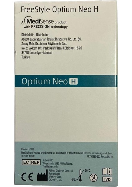 Freestyle Optium Neo H Kan Test Strip Çubuğu (Şeker Sribi)