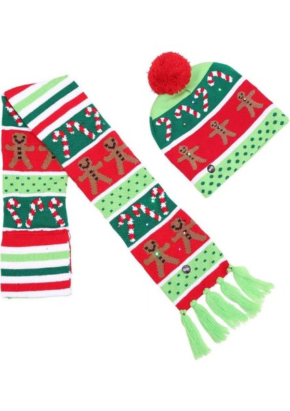 2'li Noel LED Işıklı Şapka + Atkı (Yurt Dışından)