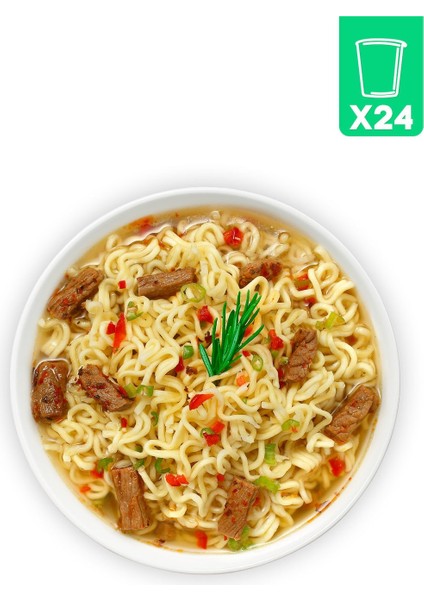 24'lü Dana Eti Aromalı Hazır Noodle Bardak