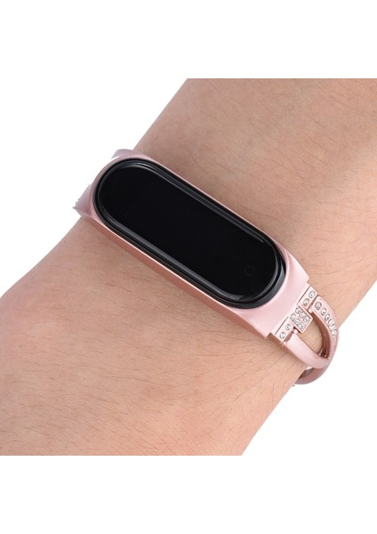 puluz Xiaomi Mi Band 6 / 5 Için X - Şekilli Elmas Alaşım Kordonlu Saat Pembe (Yurt Dışından) fırsatları