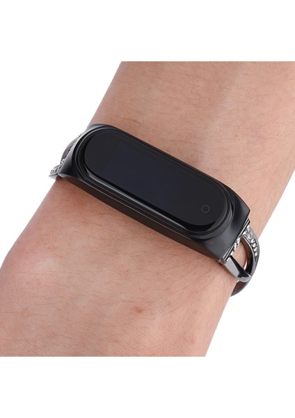 puluz Xiaomi Mi Band 6 / 5 Için X - Şekilli Elmas Alaşım Kordonlu Saat Siyah (Yurt Dışından) fırsatları