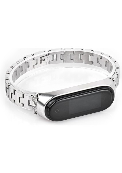 puluz Xiaomi Mi Band 4 / 3 Için 3 Boncuklu Çelik Kordonlu Saat Gümüş (Yurt Dışından) modelleri