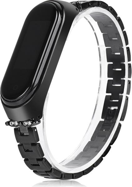 puluz Xiaomi Mi Band 6 / 5 Için 3 Boncuklu Çelik Kordonlu Saat Siyah (Yurt Dışından) fiyatları