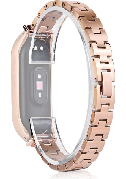 puluz Xiaomi Mi Band 6 / 5 Için 3 Boncuklu Çelik Kordonlu Saat Altın (Yurt Dışından)