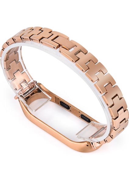 puluz Xiaomi Mi Band 6 / 5 Için 3 Boncuklu Çelik Kordonlu Saat Altın (Yurt Dışından) fırsatları