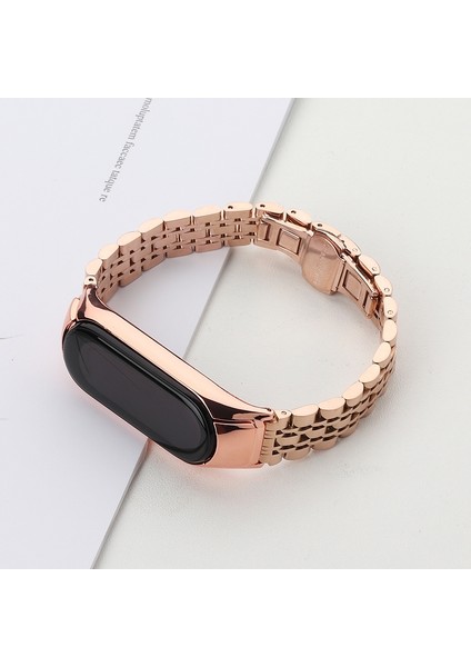 puluz Xiaomi Mi Band 4 / 3 Için Paslanmaz Çelik Kordonlu Saat Rose Gold (Yurt Dışından) fırsatları