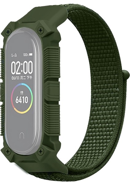 puluz Xiaomi Mi Band 6 / 5 / 4 / 3 Için Naylon Kayış Yeşil Ordu (Yurt Dışından)