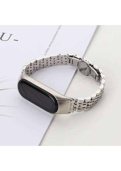 puluz Xiaomi Mi Band 6 / 5 Için Paslanmaz Çelik Kordonlu Saat Gümüş (Yurt Dışından) fırsatları