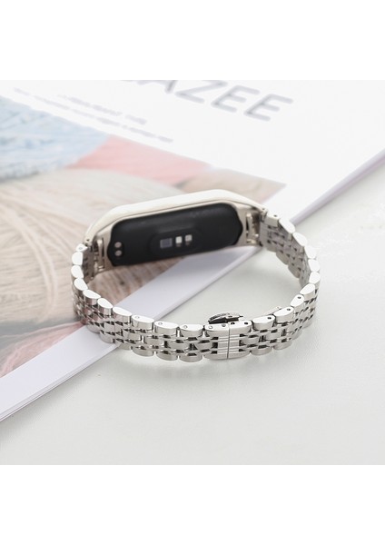 puluz Xiaomi Mi Band 6 / 5 Için Paslanmaz Çelik Kordonlu Saat Gümüş (Yurt Dışından) indirimleri