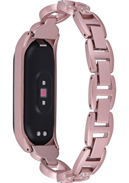 puluz Xiaomi Mi Band 6 / 5 Için 8 - Şekilli Elmas Alaşımlı Kordonlu Saat Pembe (Yurt Dışından) fiyatları