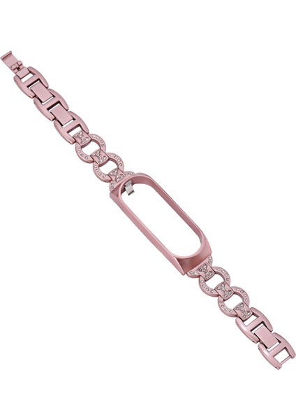 puluz Xiaomi Mi Band 6 / 5 Için 8 - Şekilli Elmas Alaşımlı Kordonlu Saat Pembe (Yurt Dışından) modelleri